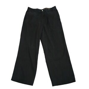 Tommy Bahama Relax 100% Silk Men's 34x28 Black Pleated Chino Pants Preppy Casual